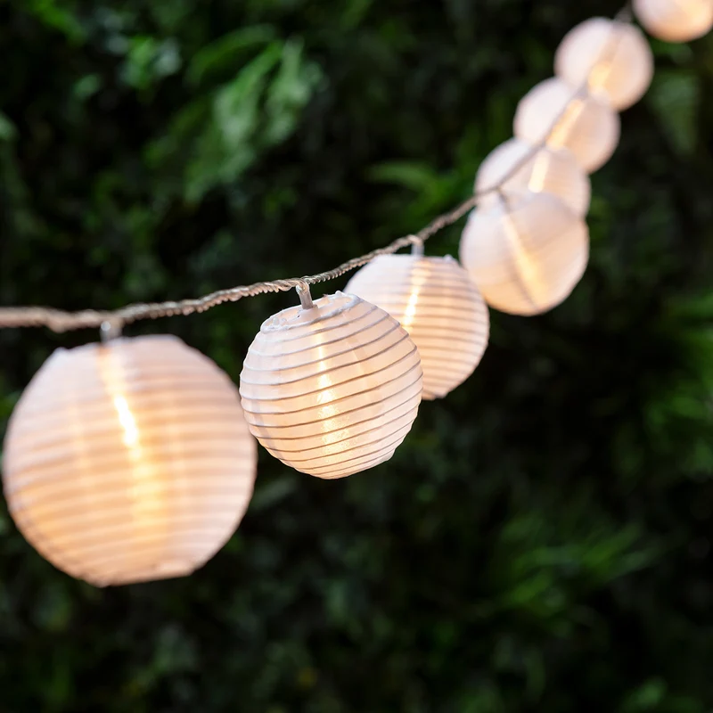 20er Lampion Lichterkette warmweiß