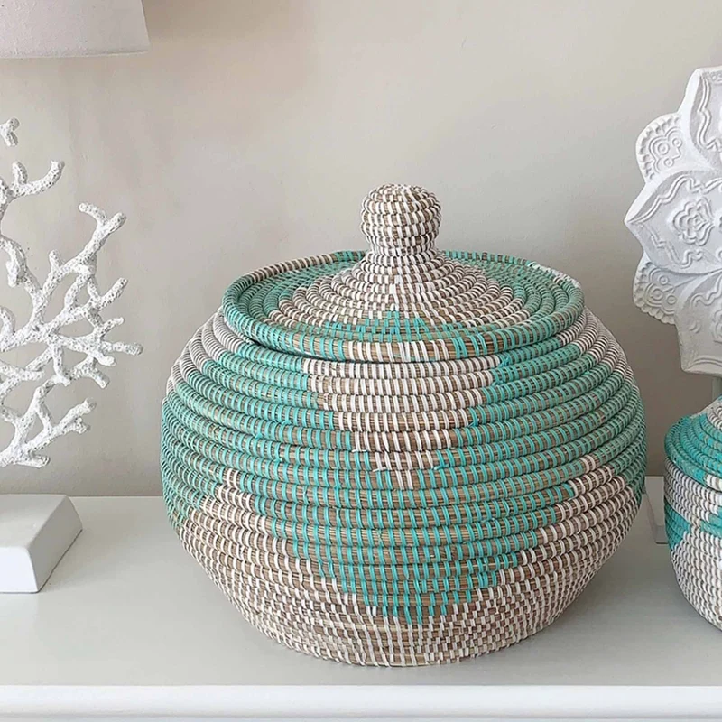 Ethno Korb "Nairobi" Aqua