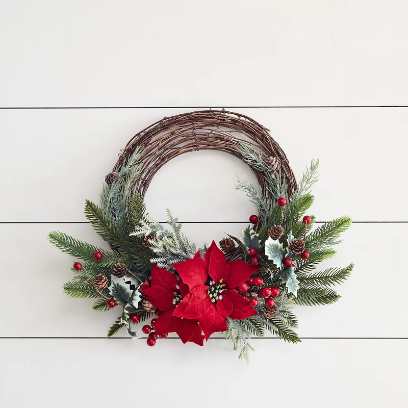 50cm Weihnachtskranz Halbkranz Weihnachtsstern