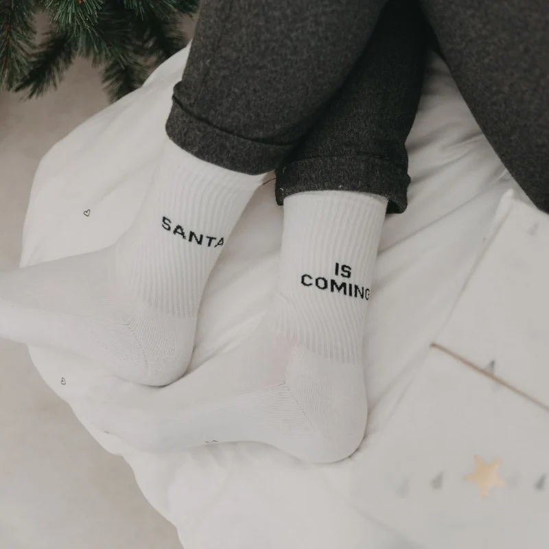 Eulenschnitt Socken weiß Santa 35-38