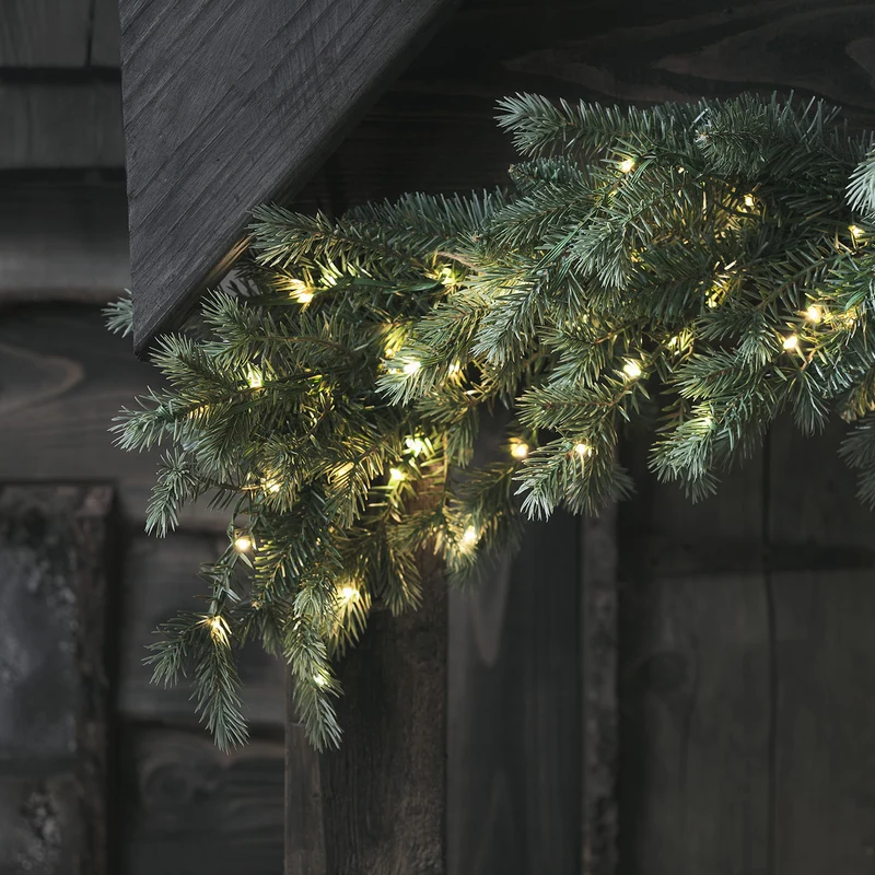 1,5m Bicolor LED Weihnachtsgirlande Tannenzweige