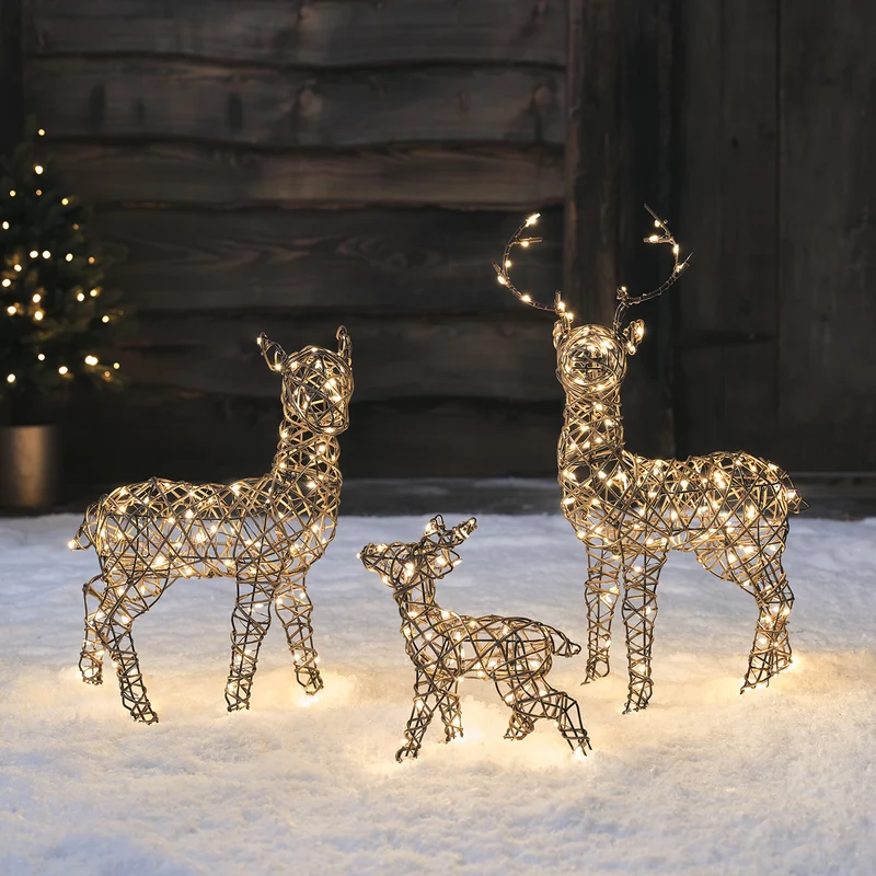 3er Set Mini LED-Rentierfamilie Studley