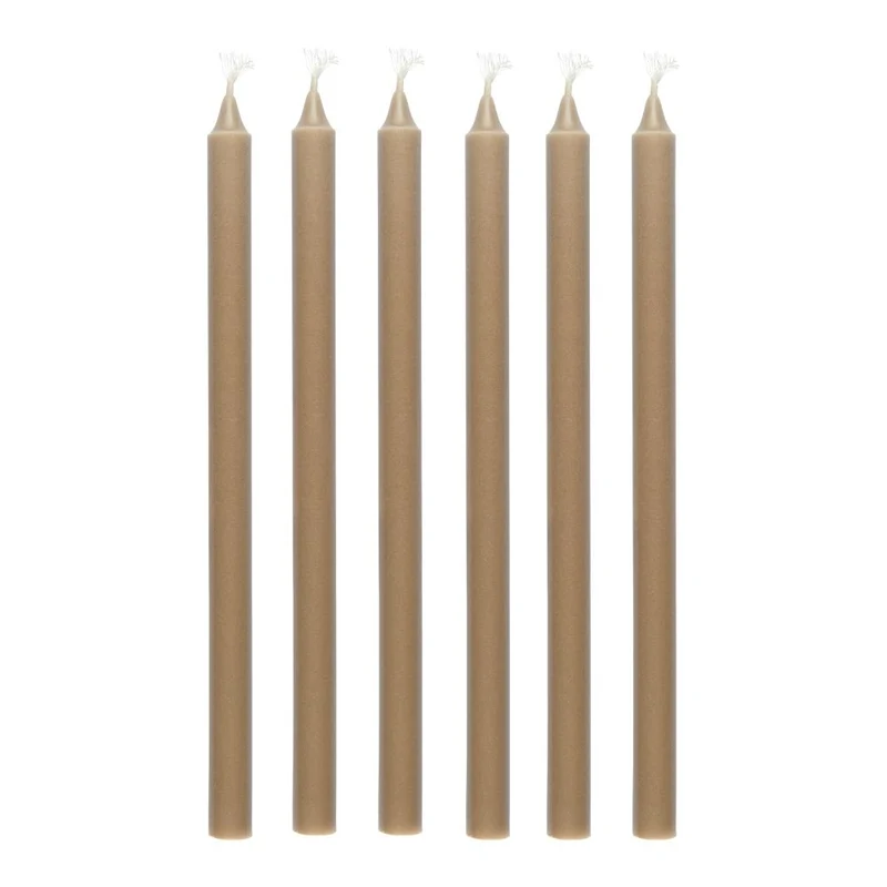 Ib Laursen Stabkerzen Hege schmal leinenfarben 6er-Set