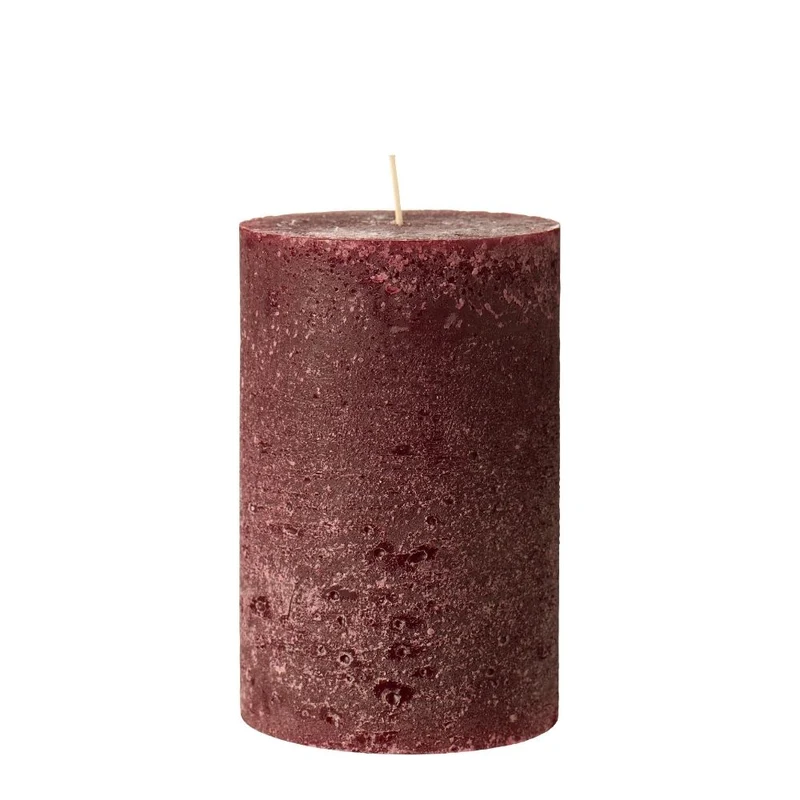 Ib Laursen Stumpenkerze rustikal rot 15 cm