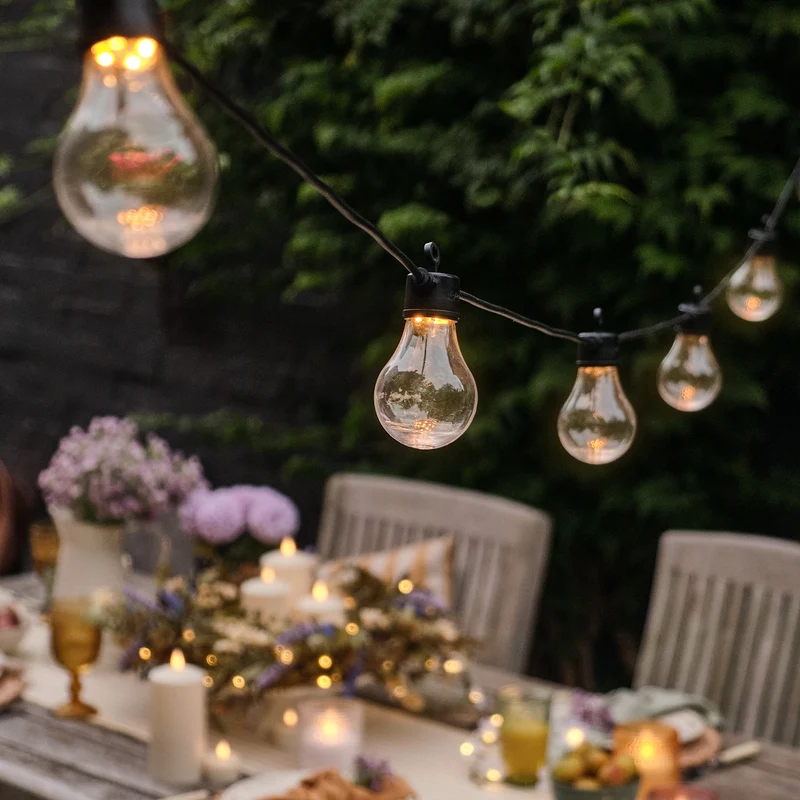 Core Connect 60m 120er Party Lichterkette warmweiß koppelbar schwarzes Kabel