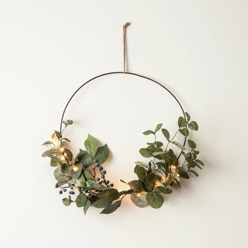 35cm Draht Weihnachtskranz mit Micro Lichterkette