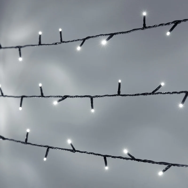 Essential Connect 20m 200er LED Lichterkette weiß koppelbar grünes Kabel