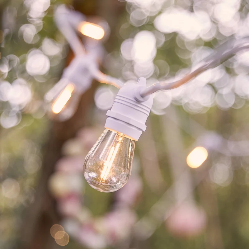 Ultimate Connect 55m 110er LED Lichterkette Glühbirnen warmweiß koppelbar weißes Kabel