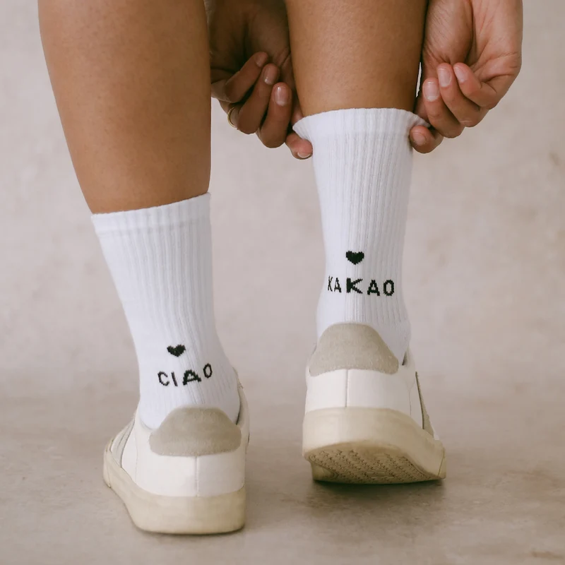 Eulenschnitt Socken Ciao Kakao Größe 35-38 weiß