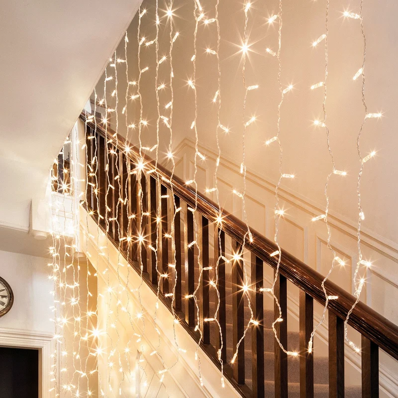 Core Connect 4m x 3m 576er LED Lichtervorhang warmweiß koppelbar transparentes Kabel