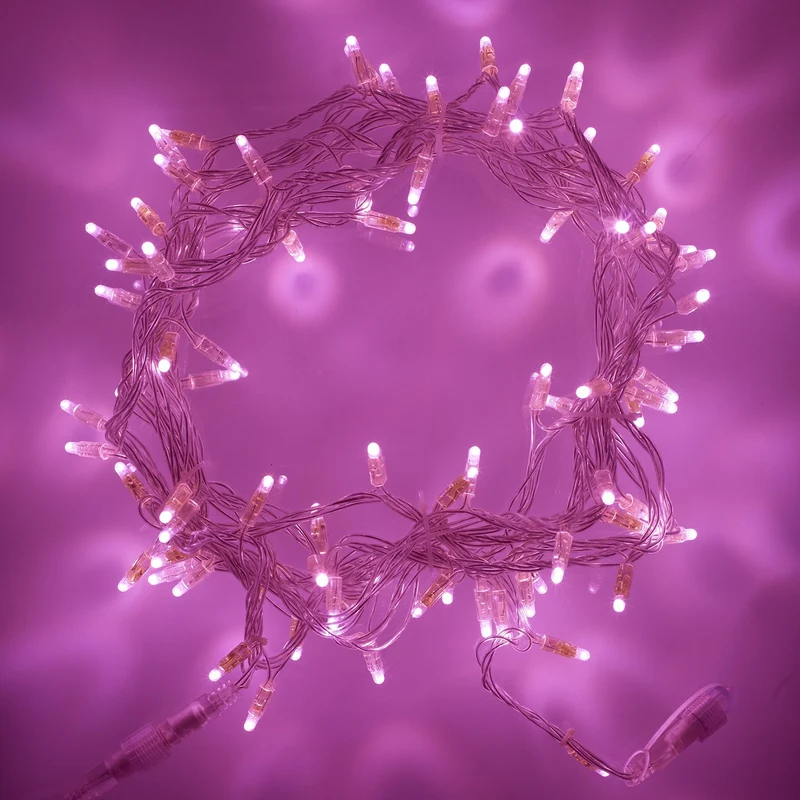 Core Connect 20m 200er LED Lichterkette pink koppelbar transparentes Kabel