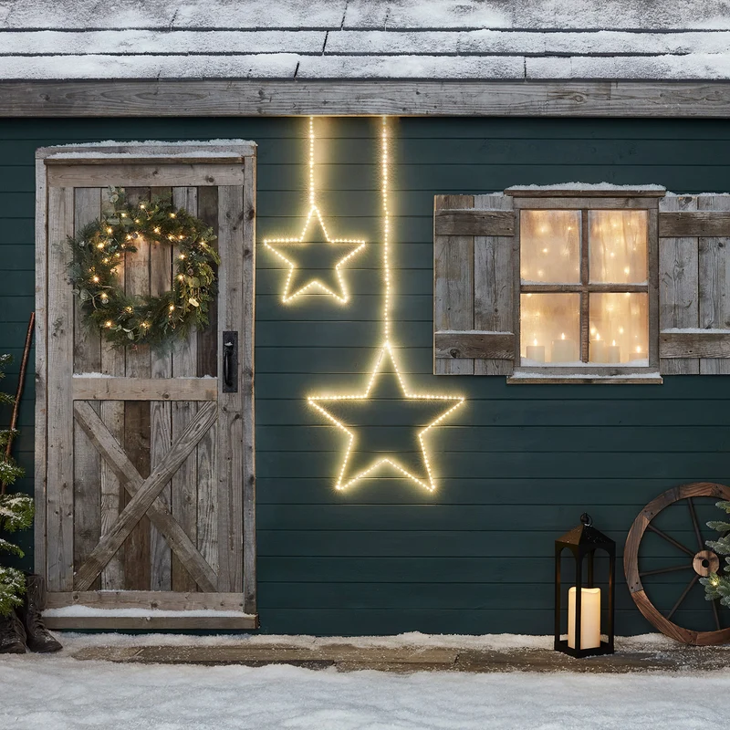 LED Stern Duo Weihnachtsbeleuchtung außen