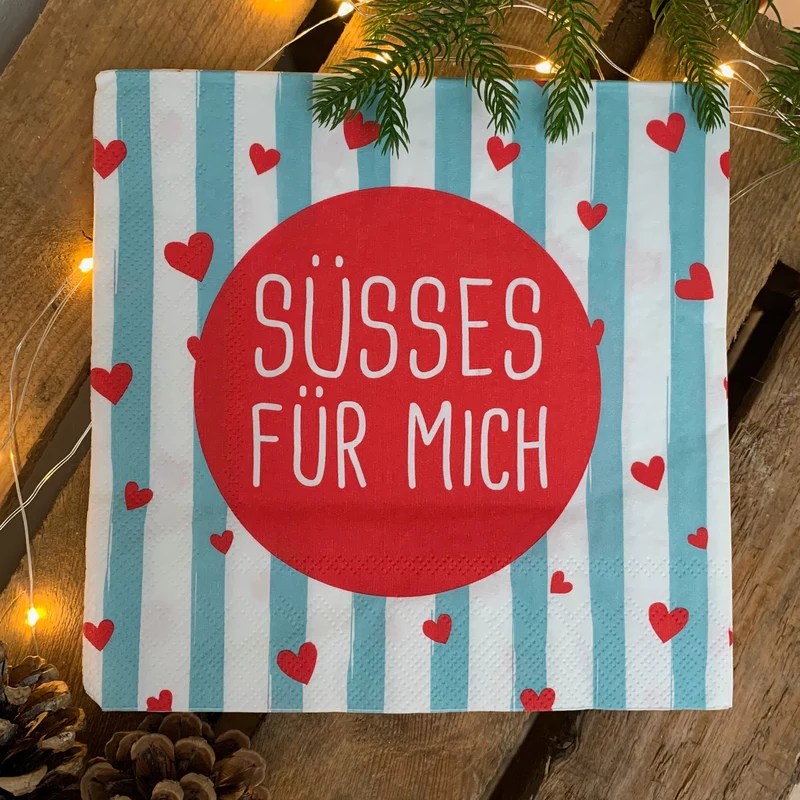 Papierservietten Süsses für mich gestreift