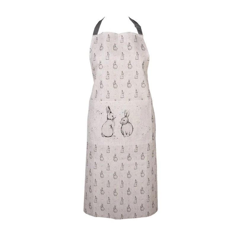 Küchenschürze Kaninchen beige