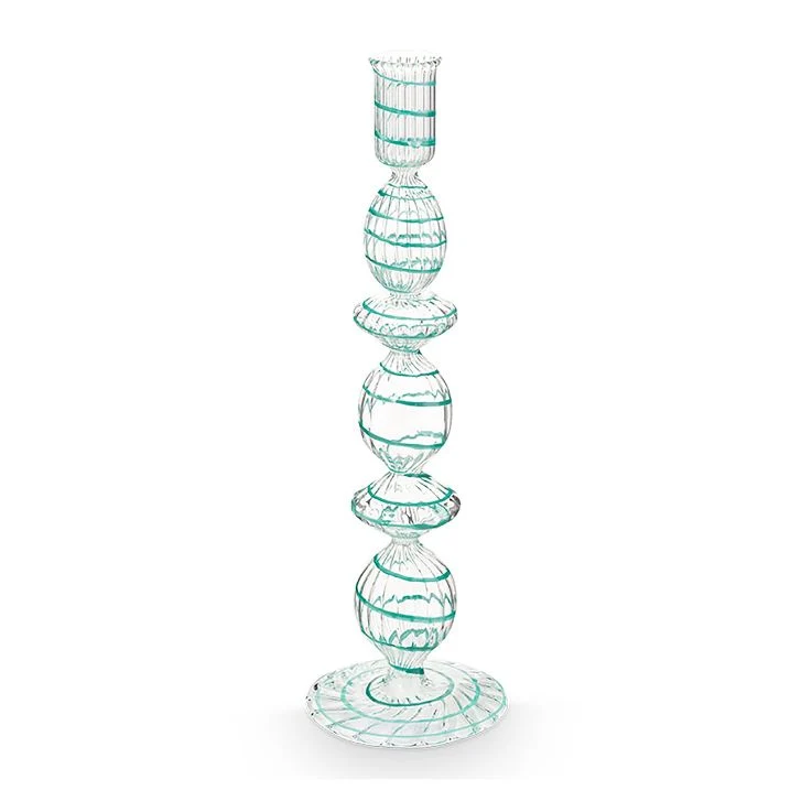 Pip Studio Kerzenhalter Glas gedreht hellblau 28 cm