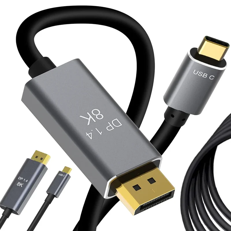 USB-C auf DisplayPort Kabel DP 1.4 8K 60Hz 4K 120Hz 1,8 m Monitor Adapter